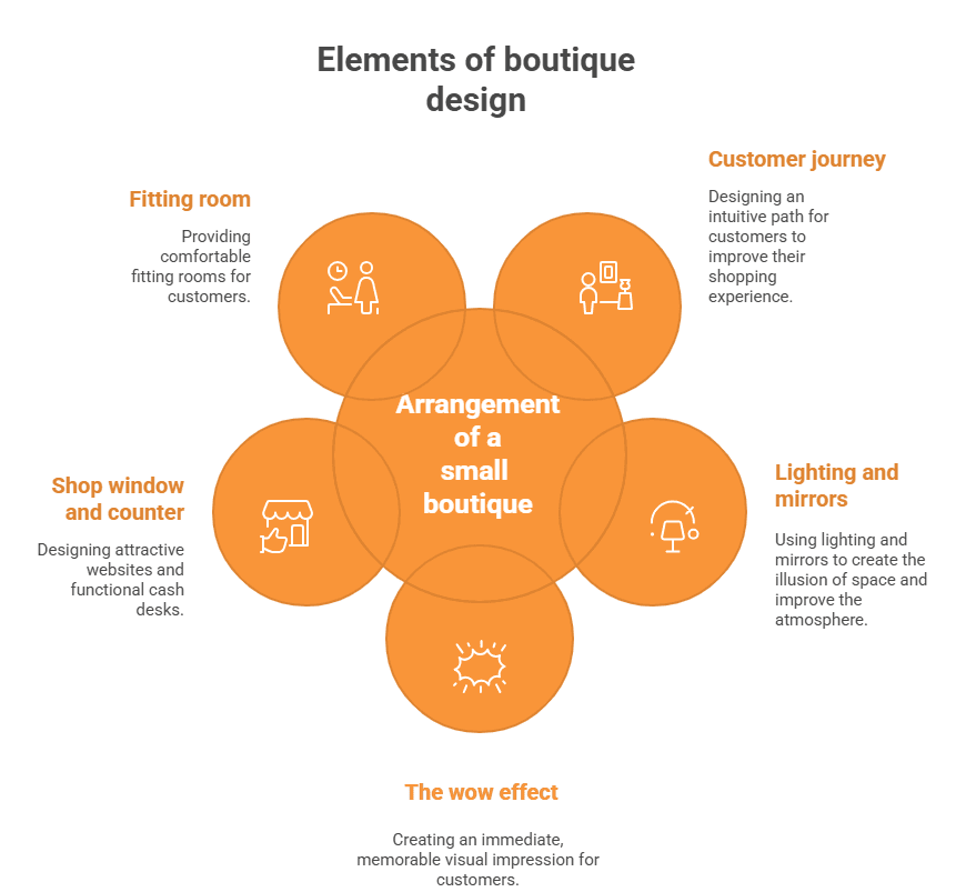 How to arrange a small clothing boutique: discover five key principles